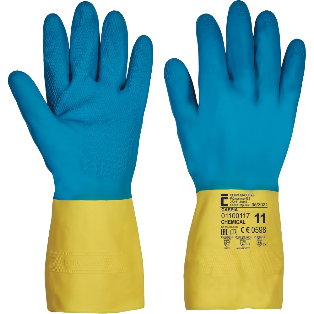 Levně Free Hand CASPIA pracovní rukavice latex/neopren chemicky odolné 09