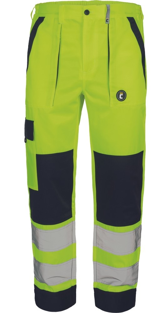 Levně CERVA MAX NEO HI-VIS pracovní kalhoty do pasu žlutá 44