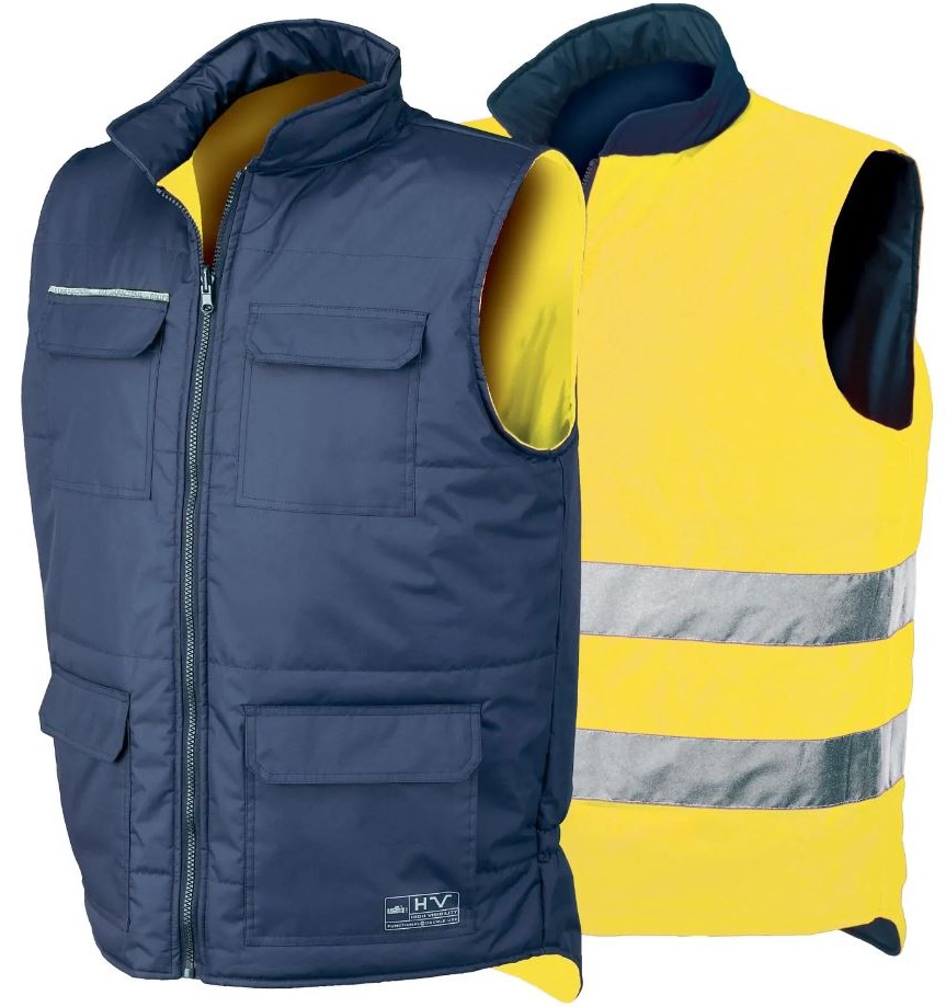 Levně ISSA Reverse 04069 vesta reflexní zateplená oboustranná žlutá-modrá 2XL