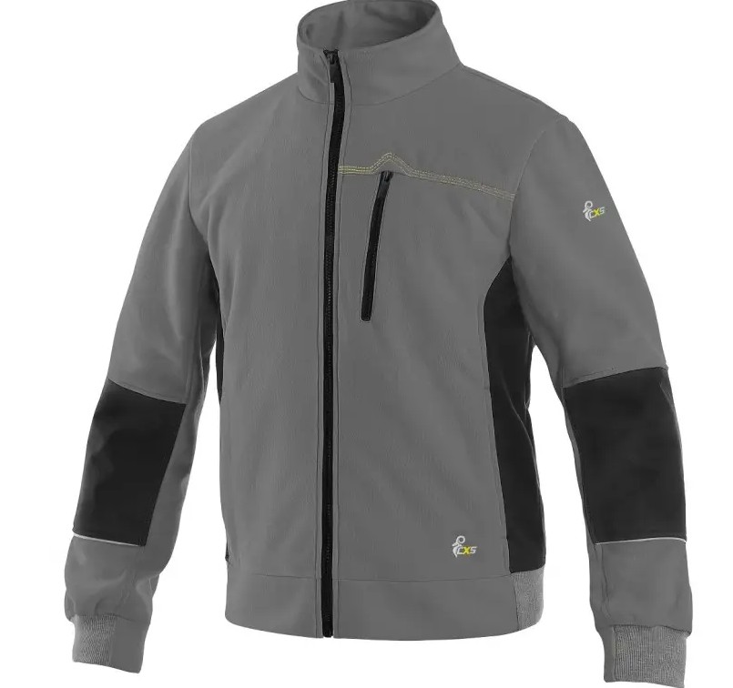 Levně CXS TEXAS pánská mikina na zip šedá černá 2XL