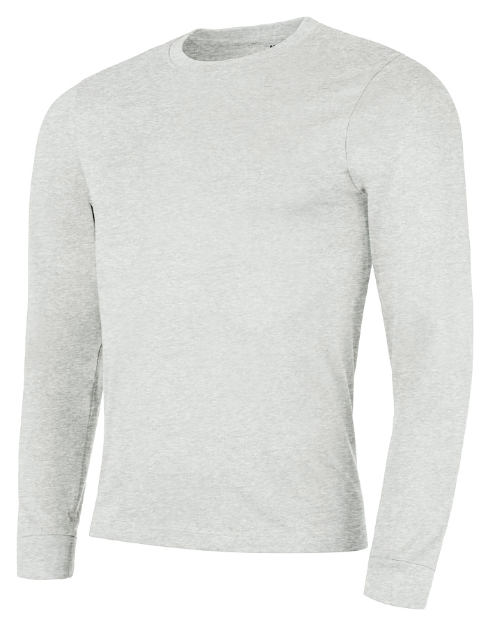 Levně Tričko s dlouhým rukávem světle šedý melír Tarek 3XL