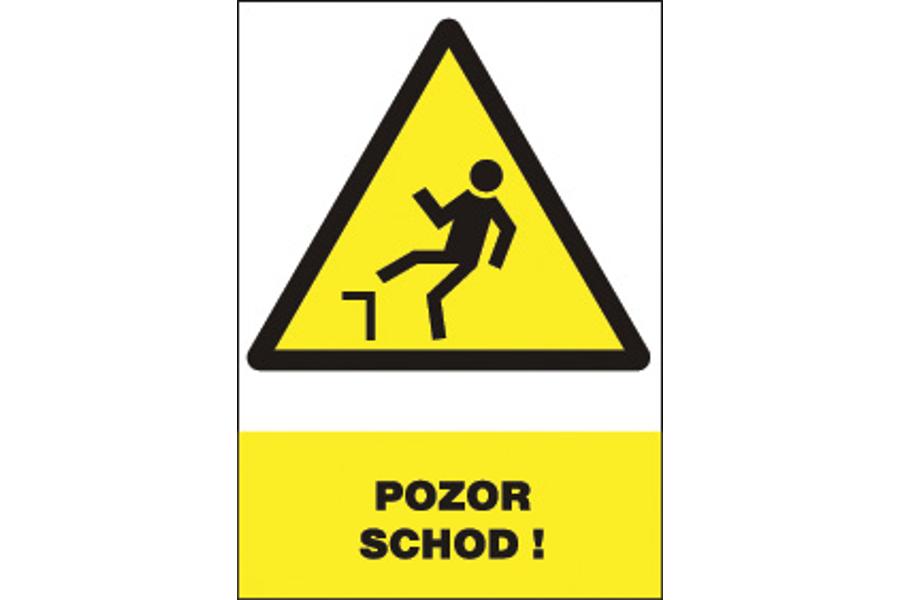 Levně Bezpečnostní tabulka Pozor schod