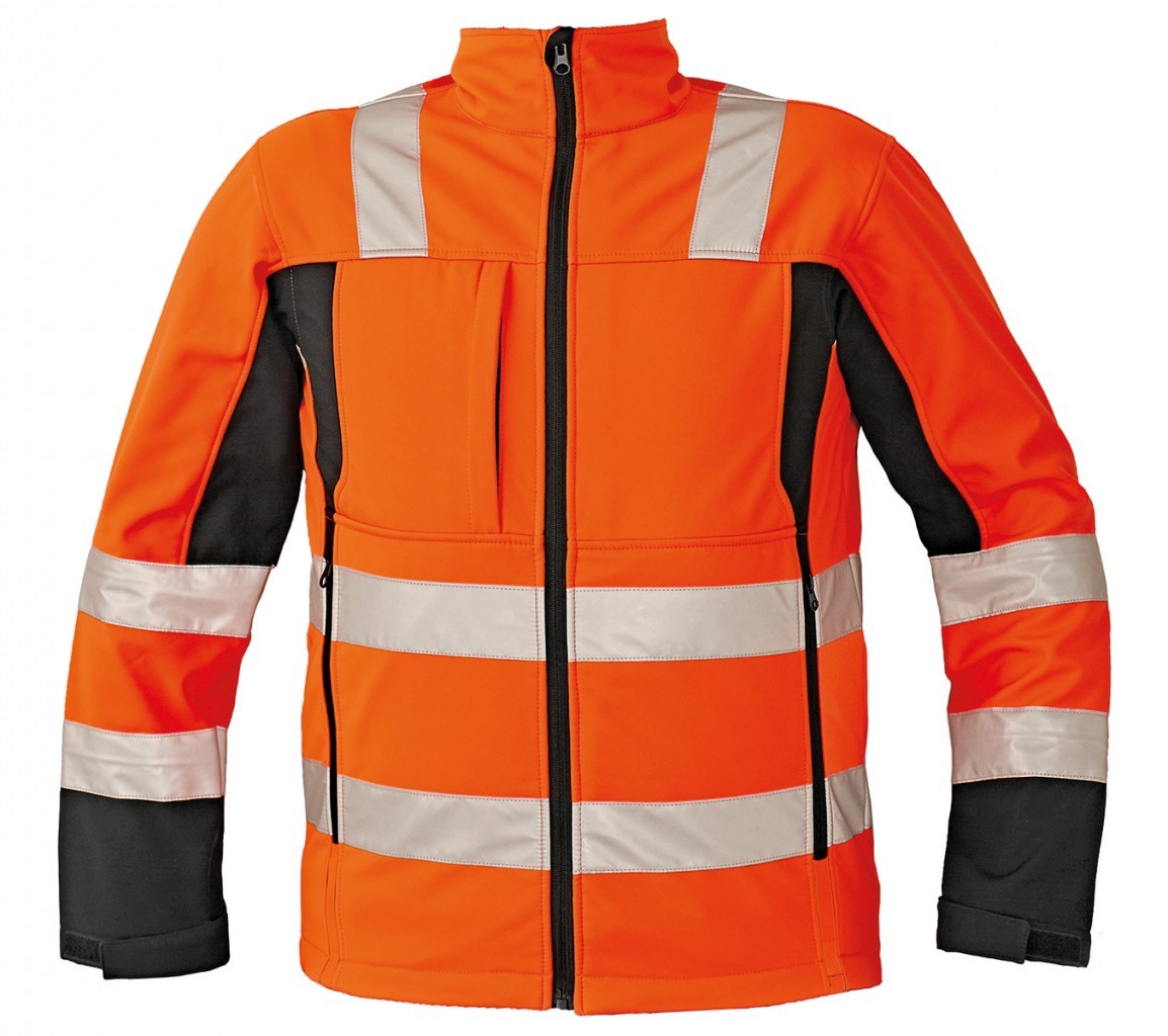 Levně Červa Malton reflexní softshellová bunda oranžová 2XL