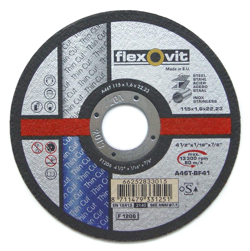 Levně Flexovit řezný kotouč 115x1,6x22,2 ocel, nerezová ocel