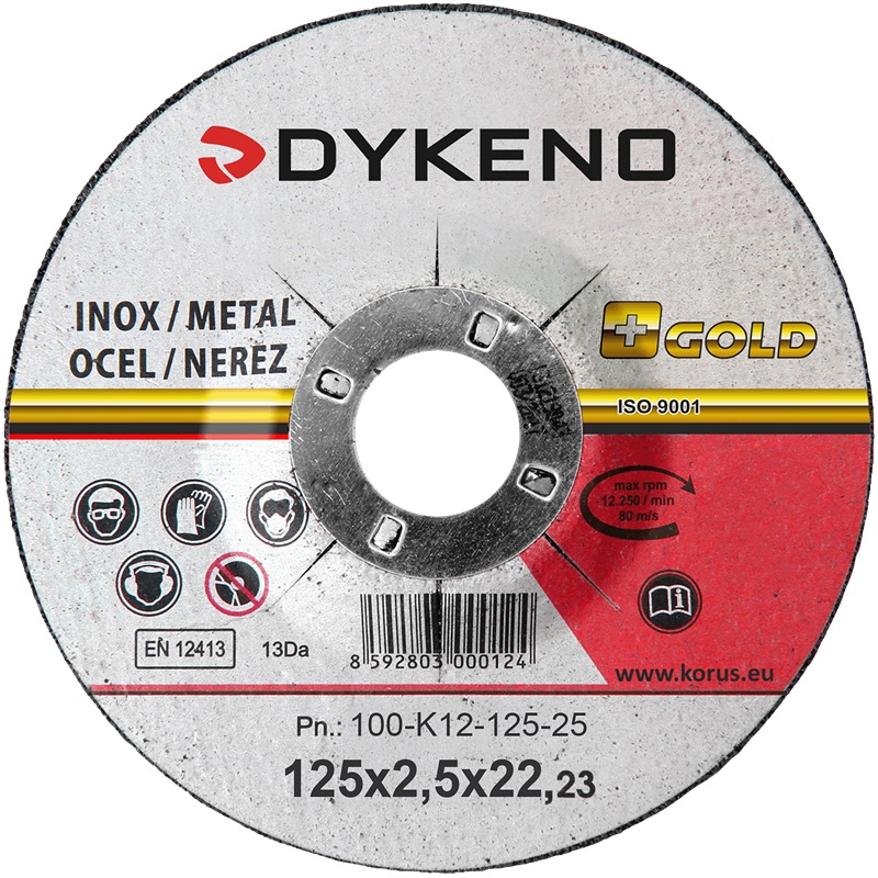 Levně Řezný kotouč 125x2,5x22 vypouklý ocel nerez