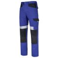Primo bavlněné pracovní kalhoty do pasu modré reflexní odolné