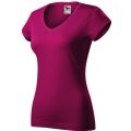 Dámské tričko Malfini Fit V-neck red fuchsia