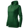 Dámská mikina Cape s kapucí lahvově zelená