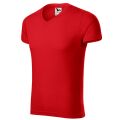 Malfini Slim Fit V-neck146 pánské tričko V výstřih červená