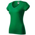 Dámské tričko Malfini Fit V-neck středně zelená