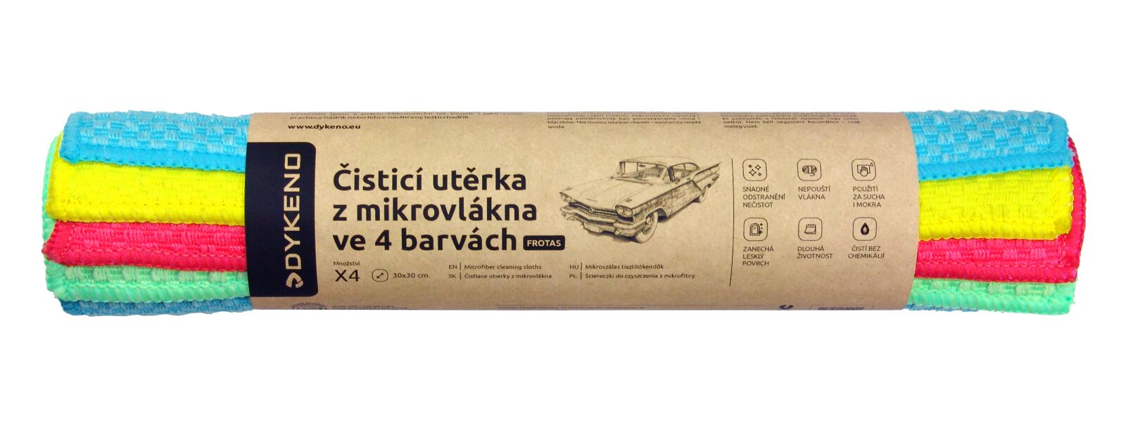 Levně Utěrky z mikrovlákna 4-pack AUTO