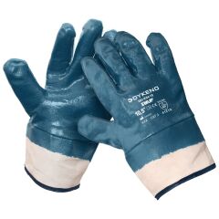 Smuf pracovní rukavice celomáčené v nitrilu tuhá manžeta 100 párů