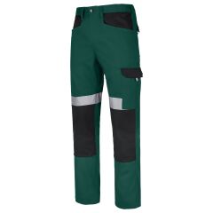 Primo bavlněné pracovní kalhoty do pasu zelené reflexní odolné