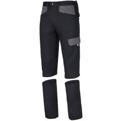 Primo pracovní kalhoty do pasu 2v1 - odepínací nohavice, bavlněné odlehčené, černo-šedé