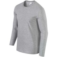 Pánské tričko dlouhý rukáv tmavý melír
