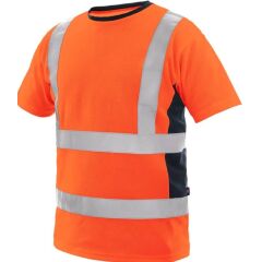 CXS EXETER reflexní tričko se síťovinou oranžová-modrá