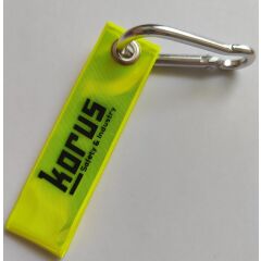 Reflexní přívěsek s karabinkou žlutý