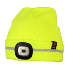 ALAPOX LED zimní čepice s LED světlem fluorescenční žlutá