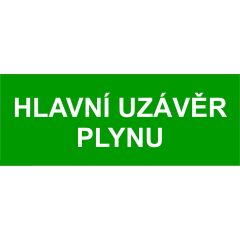 Bezpečnostní tabulka Hlavní uzávěr plynu