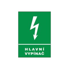 Bezpečnostní tabulka Hlavní vypínač