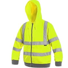 Vizwell FROME reflexní mikina s kapucí reflexní žlutá