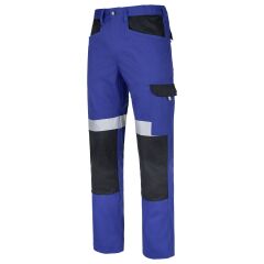 Primo bavlněné pracovní kalhoty do pasu modré reflexní odolné