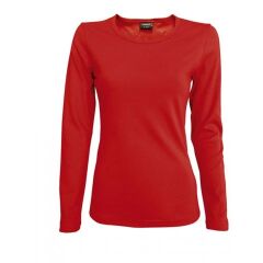 Lambeste 041 dámské bavlněné tričko s dlouhým rukávem červená