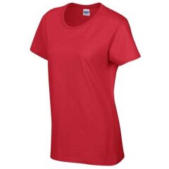 Dámské bavlněné tričko s krátkým rukávem červená