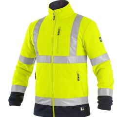 CXS PRESTON fleecové bunda reflexní žlutá modrá