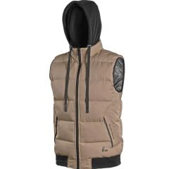 CXS RENO pánská zimní vesta s kapucí béžová