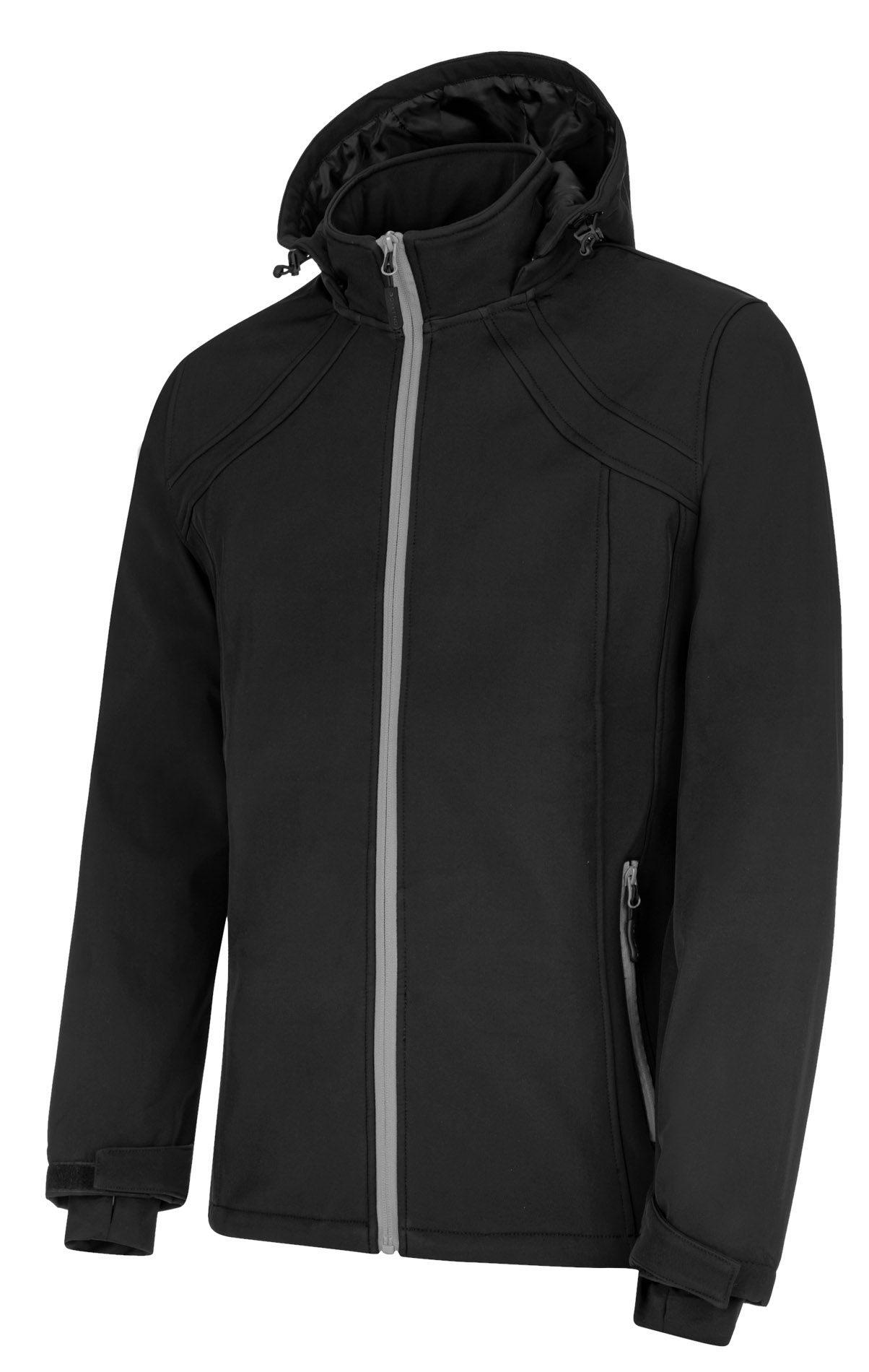 Levně Softshellová bunda dámská Tara černá šedé zipy 2XL