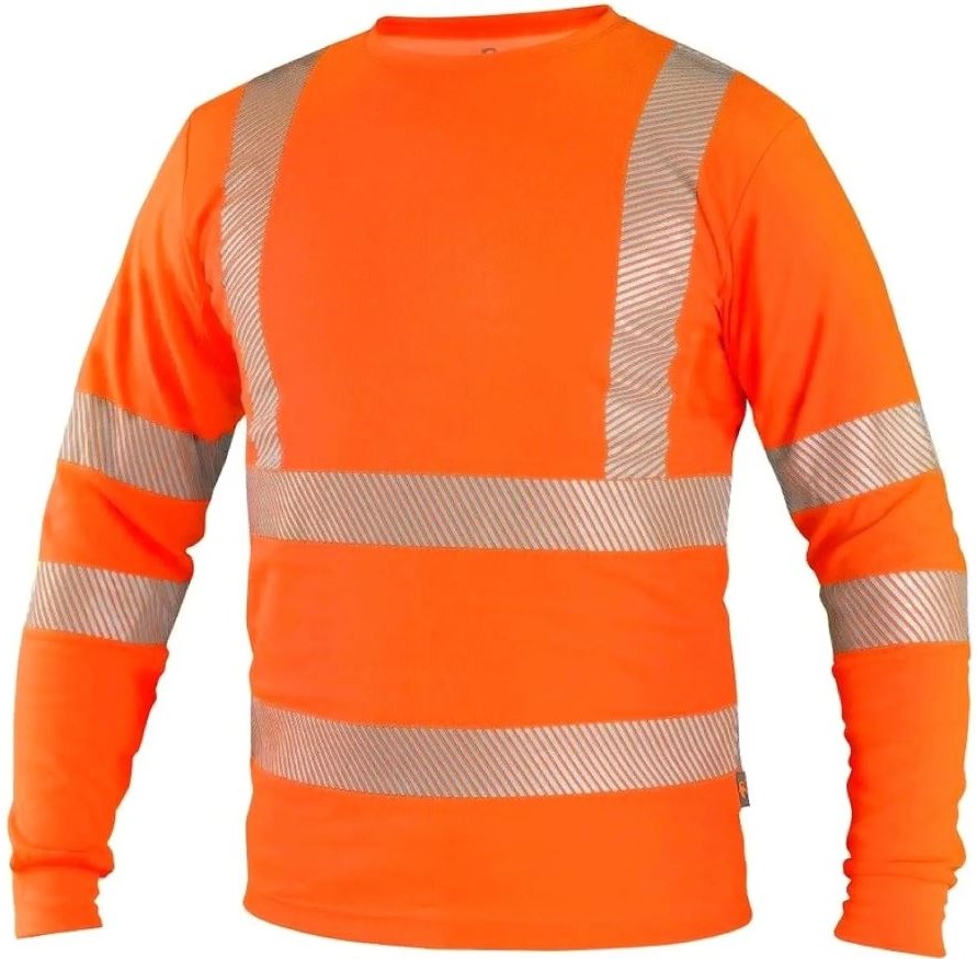 Levně CXS OLDHAM pánské reflexní tričko s dlouhým rukávem oranžová 2XL