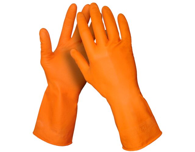 HANDOOX latexové úklidové rukavice oranžové