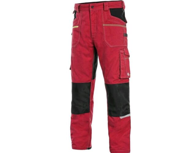 Canis CXS Stretch kalhoty pánské do pasu červená černá