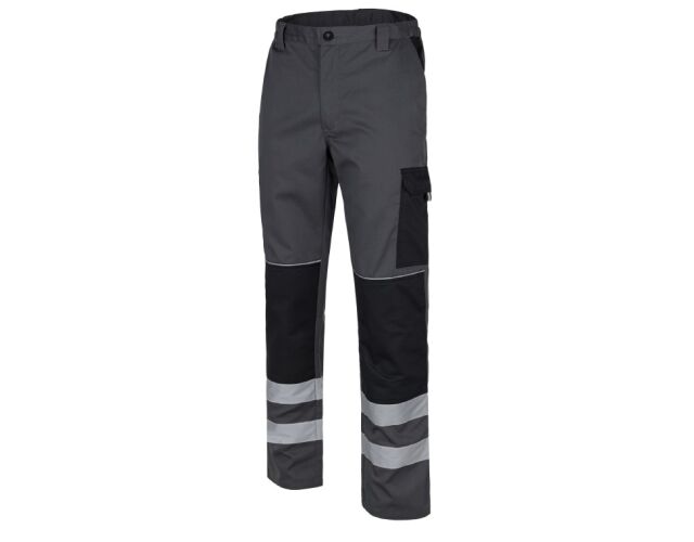 Pracovní kalhoty do pasu Primo Lite lehké pohodlné reflexní šedá černá