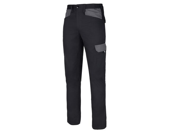 Primo pracovní kalhoty do pasu – bavlněné odlehčené, černo-šedé