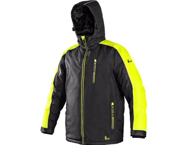 CXS BRIGHTON pánská zimní bunda černá žlutá