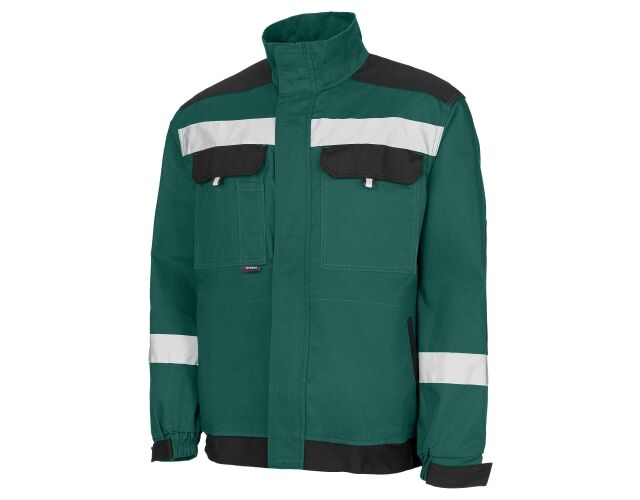 Primo pracovní bunda – reflexní, bavlněná, zesílená, zeleno-černá