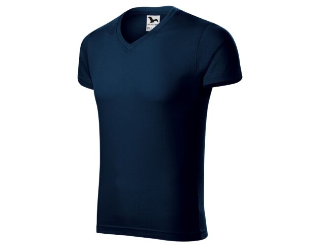 Malfini Slim Fit V-neck146 pánské tričko V výstřih královská modrá