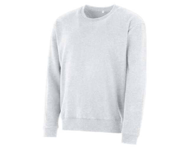 Mikina přes hlavu bez kapuce HOKAS světle šedý melír