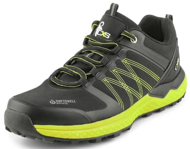 CXS SPORT softshellová obuv černá zelená voděodolný materiál