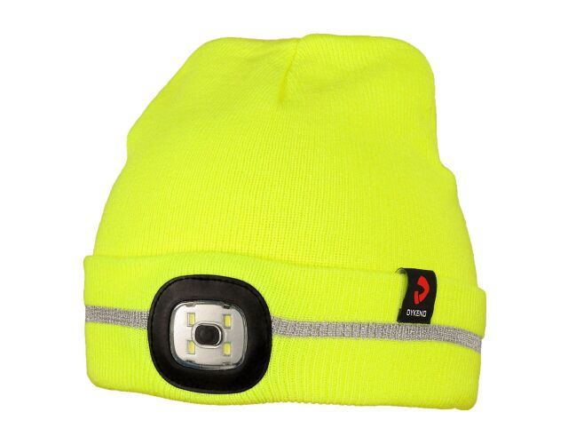 ALAPOX LED zimní čepice s LED světlem fluorescenční žlutá