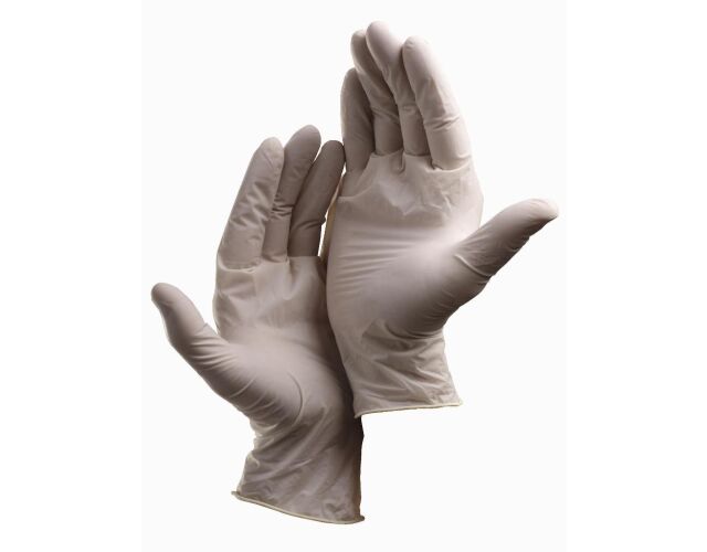 Jednorázové rukavice latexové pudrované