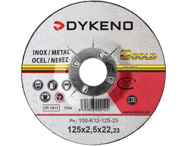 Řezný kotouč 125x2,5x22 vypouklý ocel nerez