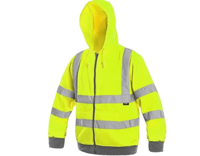 Vizwell FROME reflexní mikina s kapucí reflexní žlutá