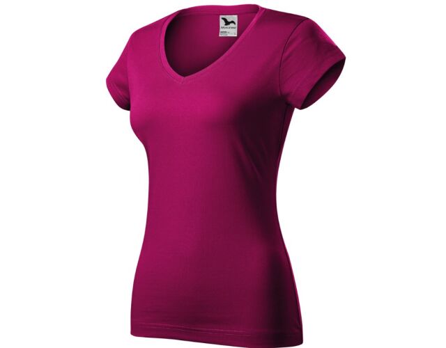 Dámské tričko Malfini Fit V-neck red fuchsia
