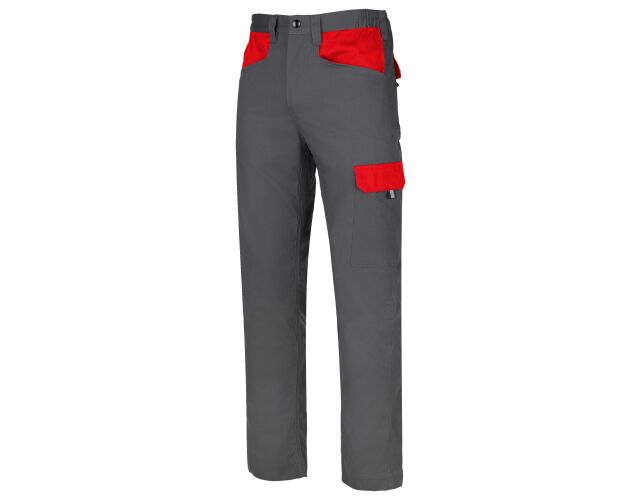 Primo pracovní montérky do pasu bavlněné odlehčené šedá červená