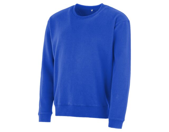 Mikina přes hlavu bez kapuce HOKAS modrá royal