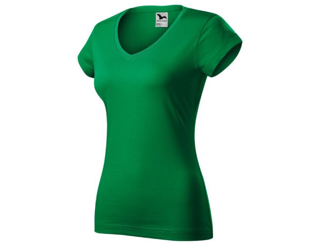 Dámské tričko Malfini Fit V-neck středně zelená