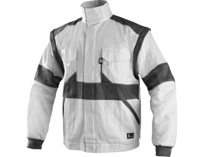 CXS Luxy Eda 2v1 bunda pracovní bílá šedá odepínací rukávy